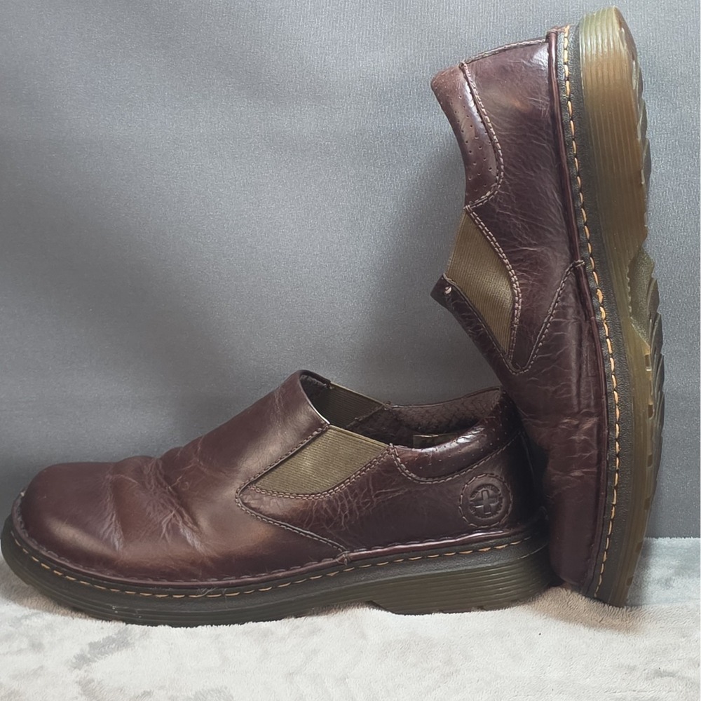 Dr. Martens Orson Shoes Mens Size 10 Brown Leather Slip On Casual Comfort